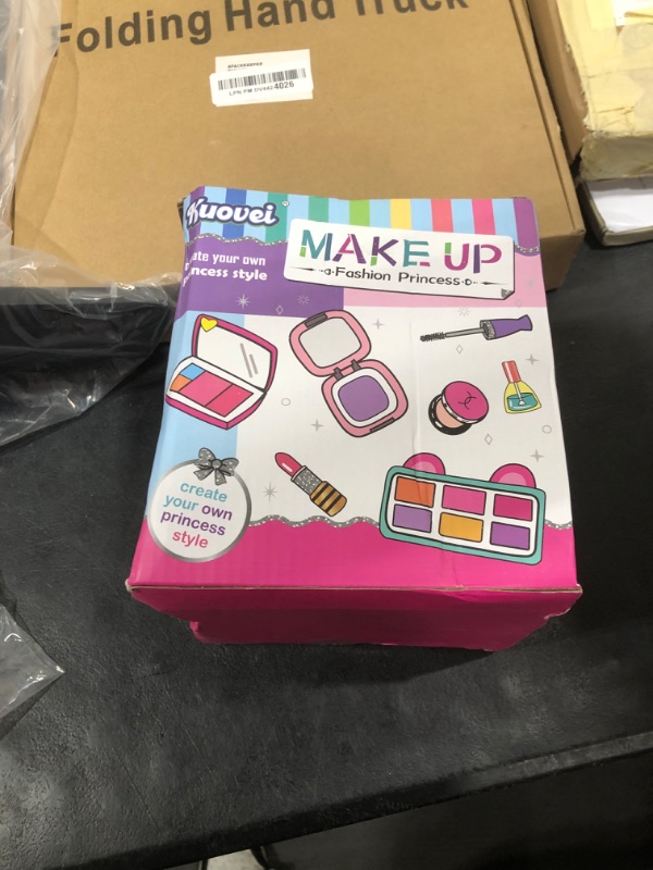 Photo 1 of 99 Pcs Kids Makeup Kit for Girls, Princess Toys Real Washable Cosmetics Set with Mirror, Hair Ties, Nails, Rings, Earrings, Necklace, Perfect for 3 4 5 6 7 8 Year Old Girls Birthday