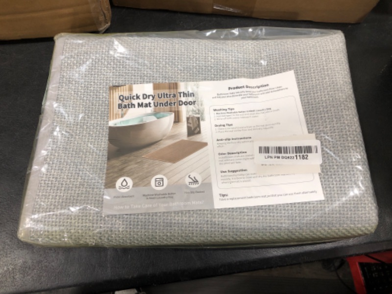 Photo 1 of chakme Bathroom Rugs Mat 36x25, Ultra Thin Non Slip Bath Mat Large Quick Dry Absorbent Bath Mat for Bathroom Floor, (Light Grey, 36"x25")