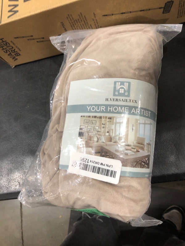 Photo 1 of H.VERSAILTEX Real Velvet Recliner Couch Cover Stretch Slip Cover for Recliner Chairs 1 Piece Non Slip Covers for Recliner Chair with Pocket, Washable Reclining Chair for Kids, Pets (Recliner - Taupe)