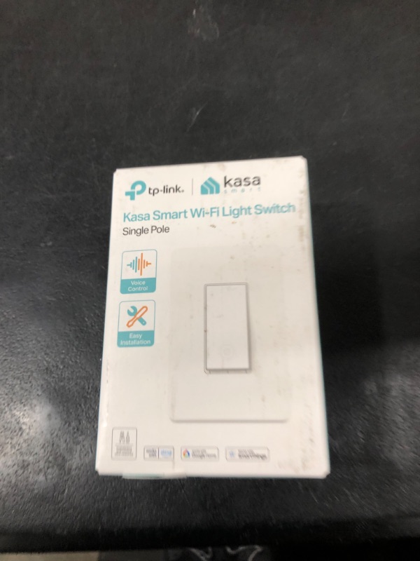 Photo 1 of Kasa Smart Light Switch HS200, Single Pole, Needs Neutral Wire, 2.4GHz Wi-Fi Light Switch Works with Alexa and Google Home, UL Certified, No Hub Required , White, HS200