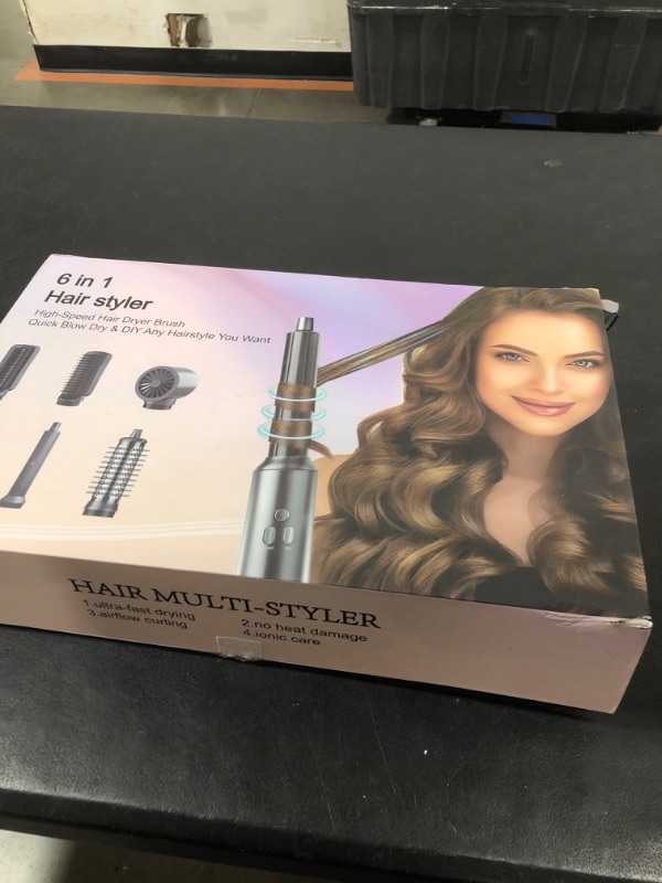 Photo 1 of 6 in 1 Air Styling & Drying System, Powerful High Speed Hair Dryer Brush & Multi-Styler with Auto Wrap Curlers,Hair Straightener Brush,Round Volumizing Brush,Soft Smoothing Brush
