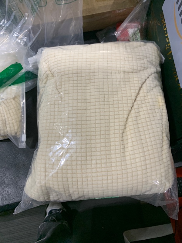 Photo 1 of H.VERSAILTEX Super Stretch Individual Seat Cushion Cover Sofa Covers Couch Cushion Covers Slipcover Sets Thick Jacquard Textured Twill Fabric (3 Piece Sofa Cushion Covers, Natural)