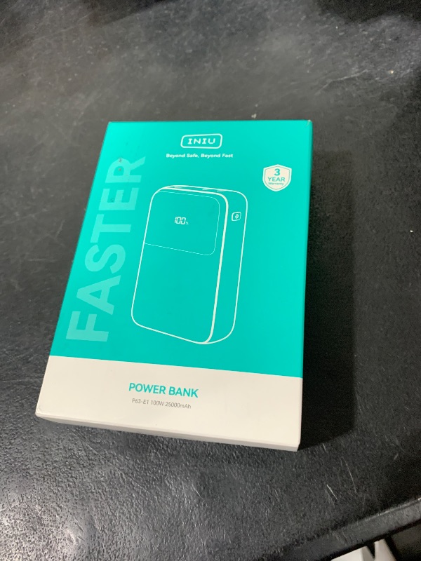 Photo 1 of INIU 100W Power Bank, Mini Size 25000mAh High Capacity Laptop Portable Charger, USB C in&Out Tablet Powerbank, Smart Digital Display Phone Charger for iPhone 16 15, Samsung, iPad, MacBook, Laptop etc.