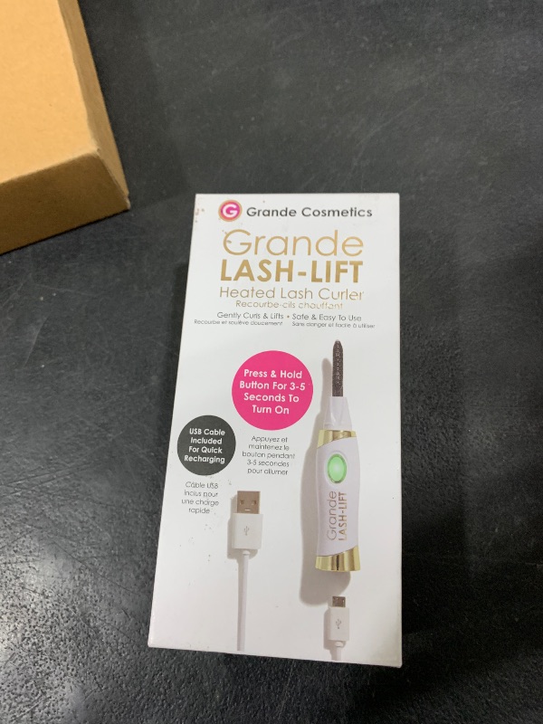 Photo 1 of Grande Cosmetics LASH-LIFT Heated Lash Curler, Rechargeable and Travel Friendly, 2 Heat Settings, White