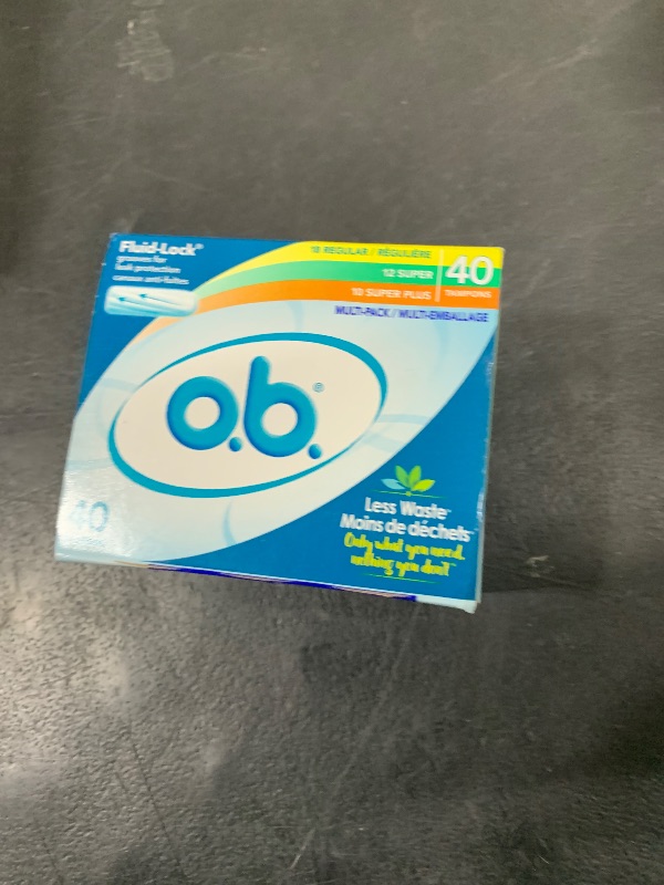 Photo 1 of o.b. Tampons No Applicator, Fragrance-Free - 40ct (18ct Regular/12ct Super/10ct Super Plus) | Applicator-Free Tampons Multipack, Feminine Care, ob Tampon Multipack, Period Products
