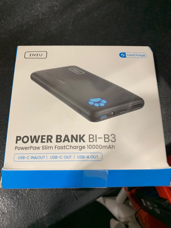 Photo 1 of INIU Portable Charger, 20W PD3.0 Fast Charging Slimmest 10000mAh Power Bank, USB C in/Out QC4+ Battery Pack, Portable Phone Charger for iPhone 16 15 14 13 12 Pro Samsung S22 S21 Google AirPods iPad