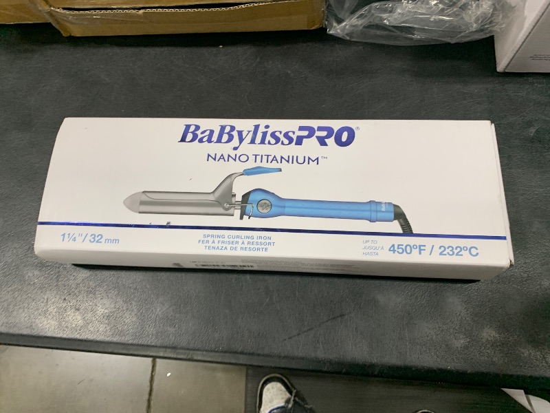 Photo 1 of BaBylissPRO Nano Titanium Spring Curling Iron, 1.25" Professional Spring Hair Curler for Long Lasting Curls & All Hair Types