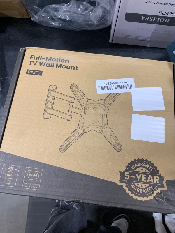 Photo 1 of Pipishell Full Motion TV Wall Mount for 26-60 inch Flat or Curved TVs up to 77 lbs, TV Bracket Wall Mount with Articulating Arms, Extension, Tilt, Swivel, Leveling, Max VESA 400x400mm, PIMF7