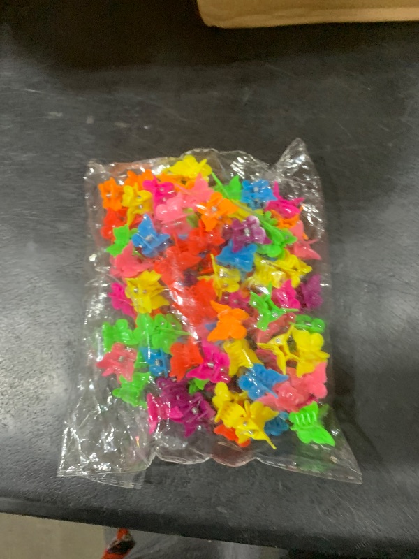 Photo 1 of 100 Packs Assorted Color Butterfly Hair Clips, Beautiful Mini Clips Accessories for Women and Girls, Random