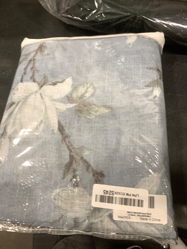 Photo 1 of SMILE WEAVER Sheer Curtains 95 inches Length for Living Room 2 Panels,Blue Light Filtering Curtains,Floral Semi Sheer Curtain Voile Linen Textured Rod Pocket Kitchen Window Drapes for Bedroom