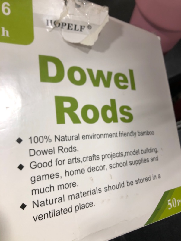 Photo 1 of HOPELF 50PCS Dowel Rods Wood Sticks Wooden Dowel Rods - 3/8 x 6 Inch Bamboo Sticks - for Crafts?Hardwood Dowel Rod Assortment?Wooden Rod Sticks Doweling Rods?DIYers.
