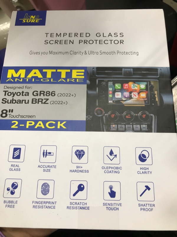 Photo 1 of INNOSURE [2-PACK] Tempered Glass Screen Protector for 2022/2023/2024/2025 Toyota GR86, Subaru BRZ 8" Infotainment Touchscreen Anti Glare (Matte)