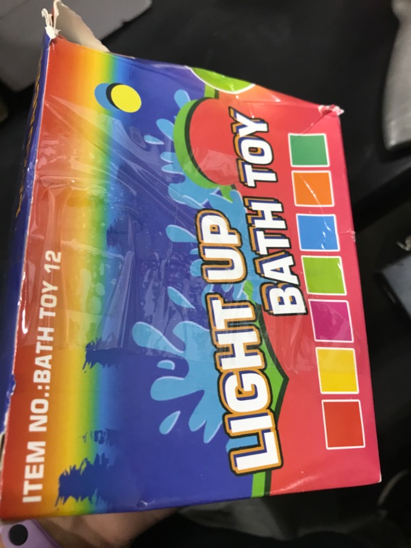 Photo 1 of No Hole Bath Toy, 12 Pack Light up Animal, Flashing Color Tub Toys for Toddler Swimming Pool Party Bathtub Bathroom Shower Game, Bathtub Floating Water Toy for Infant Kid Toddler Boy Girl