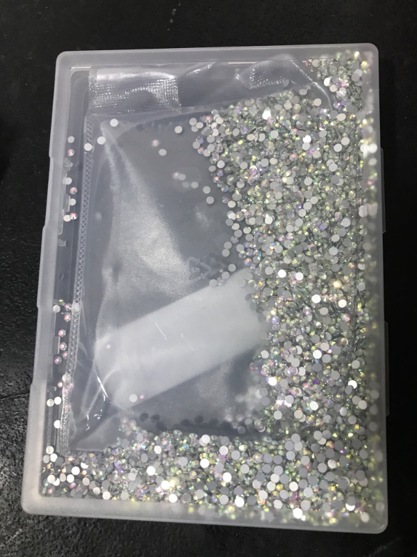 Photo 1 of 10000PCS Crystal AB Rhinestones Bulk, Flat Back Crystal Glass Stone Round Gems,SS10, 2.7-2.9mm