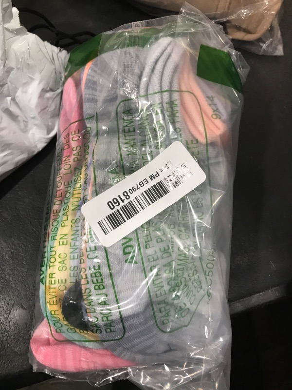 Photo 1 of adidas Unisex Kids Superlite No Show Socks (6-Pair), Halo Mint Green/Light Pink/Orange Tint/Girls, L