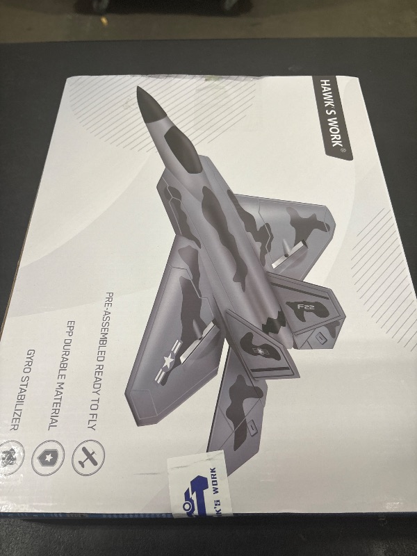 Photo 1 of HAWK'S WORK 2 CH RC Airplane, F-22 Plane Ready to Fly, 2.4GHz Remote Control, Easy to Fly RC Glider for Kids & Beginners