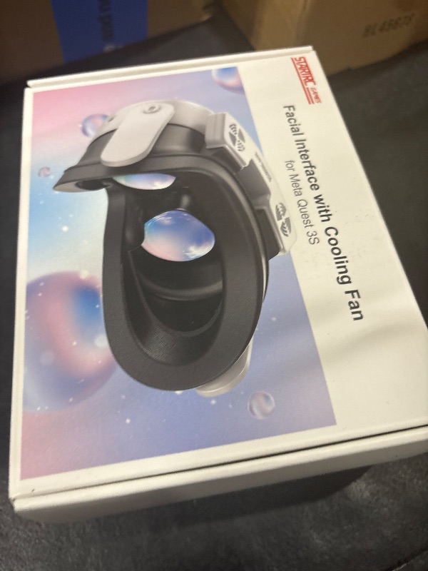 Photo 1 of STARTRC GAMES Facial Interface Cooling Fan for Meta Quest 3S Accessories, Soft PU Leather & Ice Silk Cotton Face Pad Compatible with Oculus Quest 3S, Adjustable Fan to Relieve Lens Fogging (3 Speeds)