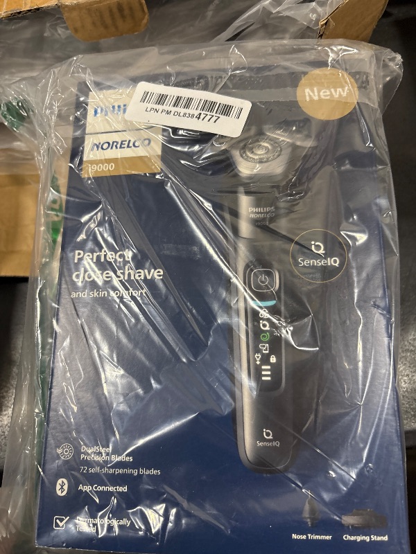 Photo 1 of Philips Norelco Shaver i9000, Wet & Dry Electric Shaver, Ink Black, SenseIQ Technology, Triple Lift & Cut System, 360 Rotating Dual SteelPrecision Precision Blades, Nose Trimmer, Model X9000/90