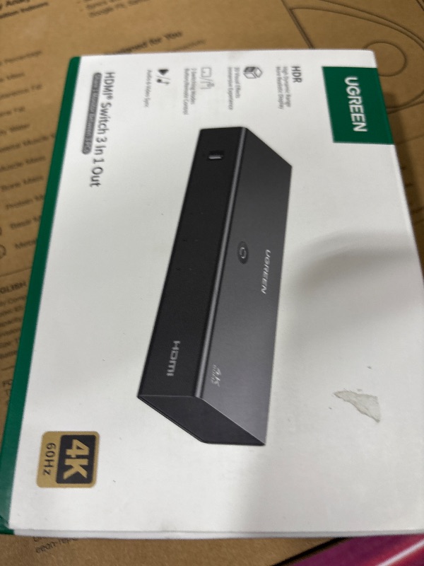 Photo 1 of UGREEN HDMI Switch 3 in 1 Out 4K@60Hz, HDMI Splitter with Remote Supports HDR10+ CEC HDCP2.2 Compatible with Nintendo Switch PS5/4/3 Xbox Roku TV Fire Stick Blu-Ray Player