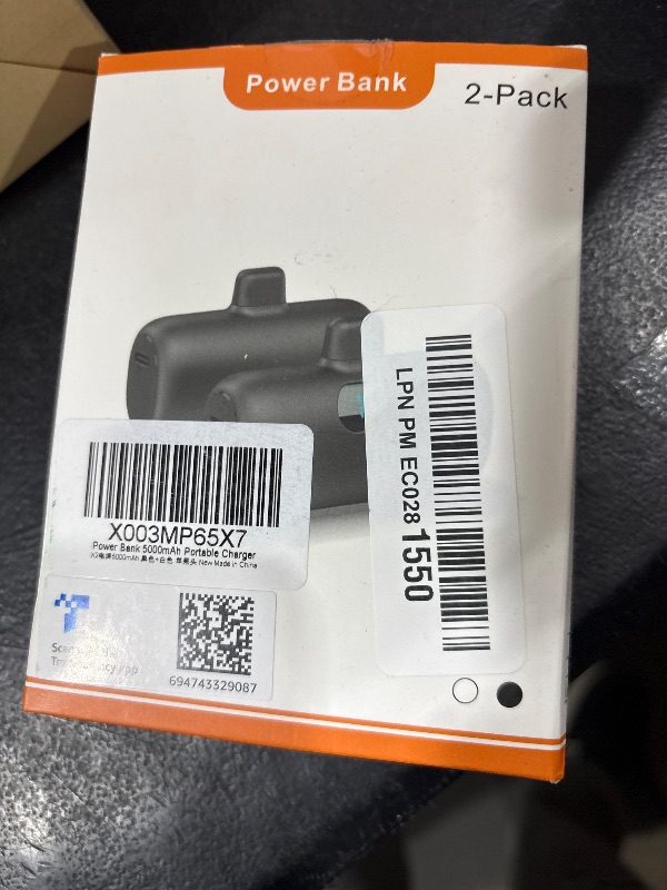 Photo 1 of [2 Pack]Mini Portable Charger 5000mAh,Ultra-Compact 15W PD Fast Charging Power Bank,LCD Display Cute Battery Pack Backup Charger Compatible with iPhone 14/14 Pro Max/13/13 Pro/12/XR/8/7/6-Black+White