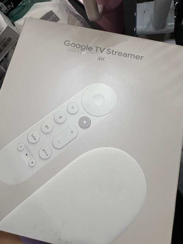 Photo 1 of Google TV Streamer 4K - Fast Streaming Entertainment on Your TV with Voice Search Remote - Watch Movies, Shows, Live TV, and Netflix in 4K HDR - Smart Home Control - 32 GB of Storage - Porcelain