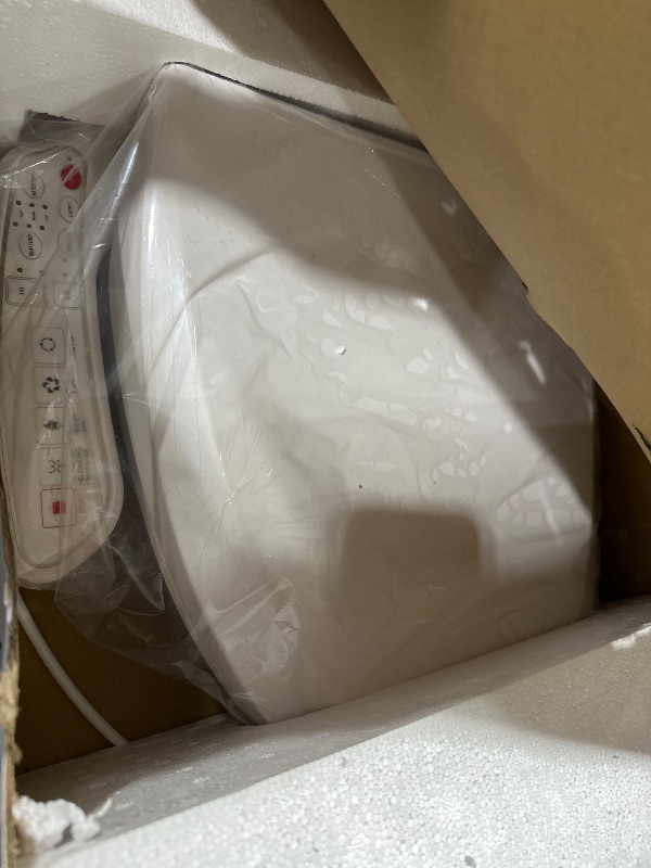 Photo 1 of ZMJH ZMA102 Bidet Toilet Seat, Elongated Smart Unlimited Warm Water, Vortex Wash, Electronic Heated, Warm Air Dryer, Rear and Front Wash, LED Light, Need Electricity, White, (Elongated)