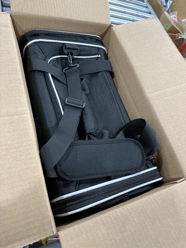 Photo 1 of Petskd Length-Expandable Pet Carrier 18x11x11 Inches Delta American United Airline Approved, Soft Pet Travel Carrier for Small Cats Dogs with Zipper Locks and Anti-Scratch Mesh(Black)