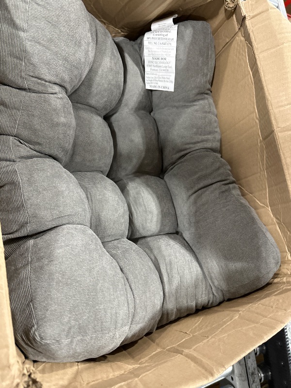 Photo 1 of Meditation Floor Pillow Set of 2, Square Large Pillows Seating for Adults, Tufted Corduroy Cushion for Tatami Living Room, Grey, 22x22 Inch