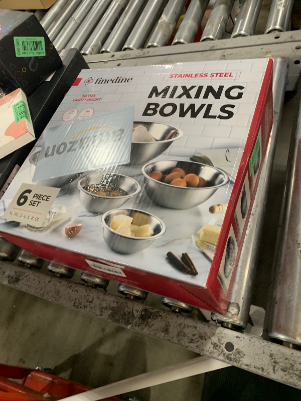 Photo 1 of FineDine Stainless Steel Mixing Bowls Set for Kitchen, Dishwasher Safe Nesting Bowls for Cooking, Baking, Meal Prepping
