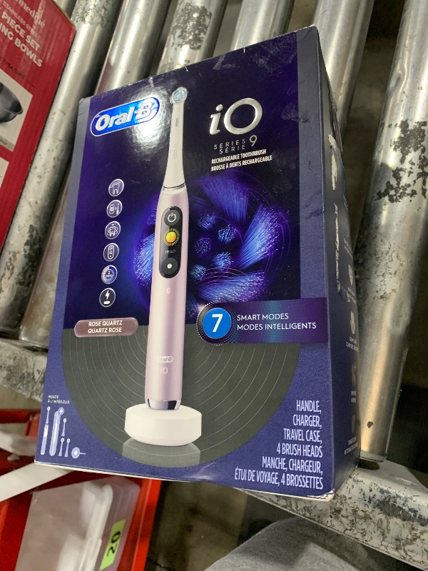 Photo 1 of Oral-B iO Series 9 Electric Toothbrush with 3 Replacement Brush Heads, Rose Quartz