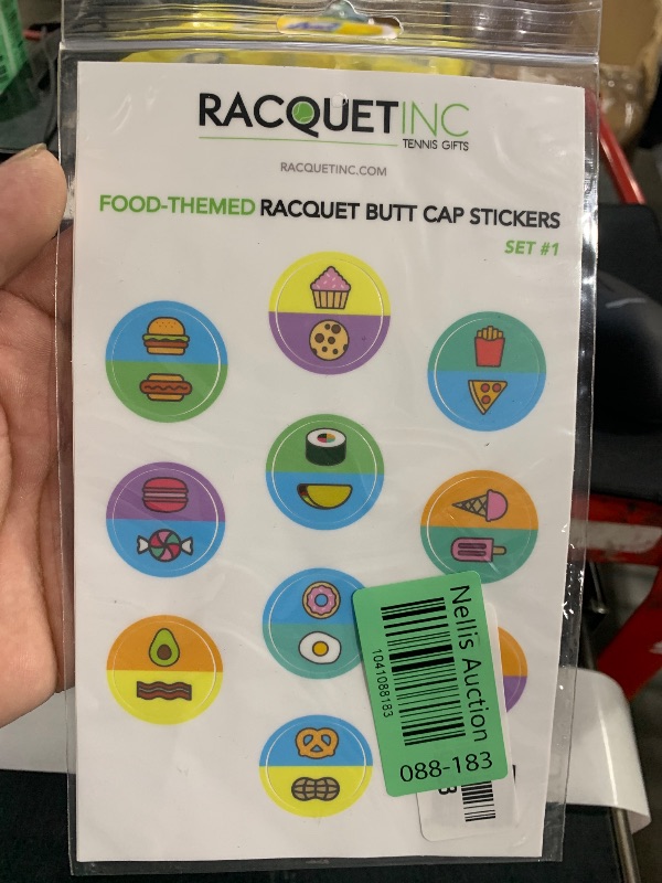 Photo 1 of FOOD THEMED RACQUET BUTT CAP STICKERS
