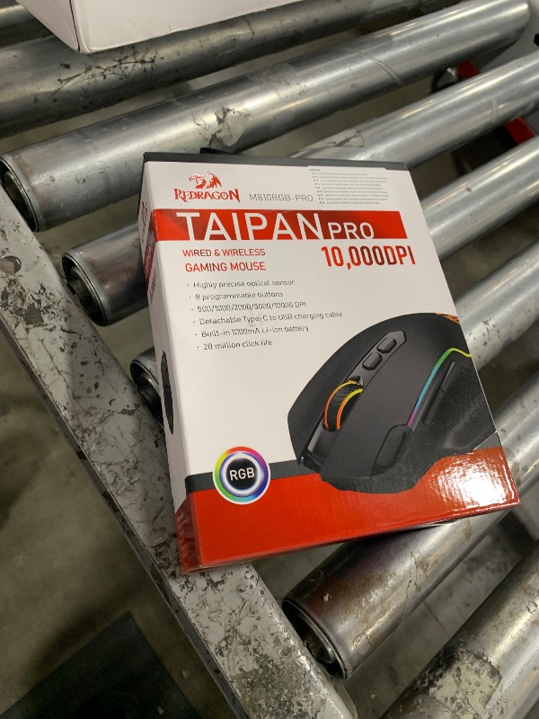 Photo 1 of Redragon M810 Pro Wireless Gaming Mouse, 10000 DPI Wired/Wireless Gamer Mouse w/Rapid Fire Key, 8 Macro Buttons, 45-Hour Reliable Power Capacity and RGB Backlit for PC/Mac/Laptop