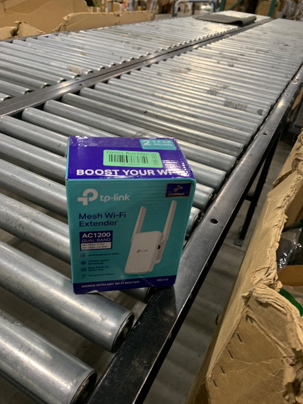 Photo 1 of TP-Link AC1200 WiFi Extender, 2025 Wirecutter Best WiFi Extender, 1.2Gbps home signal booster, Dual Band 5GHz/2.4GHz, Up to 1600 Sq.ft and 32 Devices, EasyMesh Compatible, One Ethernet Port (RE315)