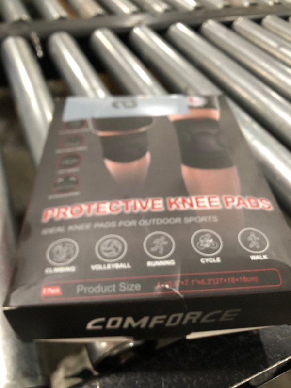 Photo 1 of COMFORCE 1 Pair Knee Pads with Thickened EVA Foam Pad Sports Knee Support Sleeve Anti-Slip Collision Avoidance Wrestling Knee Braces for Adult Teenagers, Compression Knee Protector for Volleyball Gardening Dance Yoga Workout Snowboarding