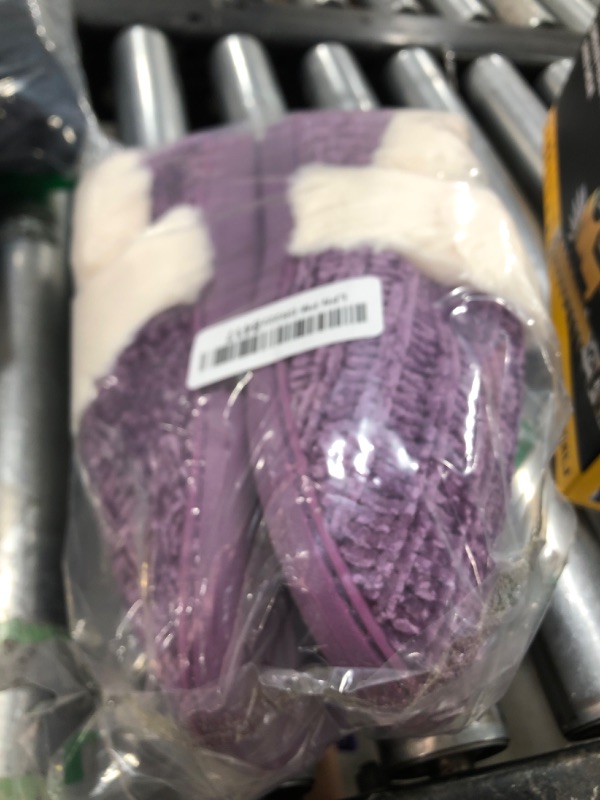 Photo 1 of Evshine Women's Fuzzy Memory Foam Slippers, Closed Back Knit Bedroom Slippers, Slip-On Warm House Shoes for Indoor & Outdoor Comfort, Purple, 42-43 (Size 10-11)