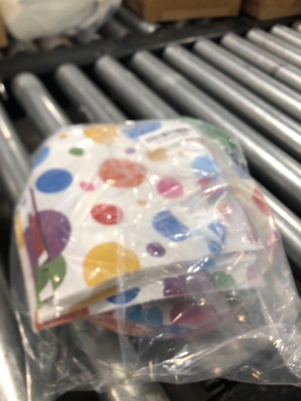 Photo 1 of LYFREE 150PCS Birthday Paper Plates and Napkins, Rainbow Dots Birthday Party Dinner Plates Disposable Tableware Set for Kids Boys Girls Party Decorations Serve 50