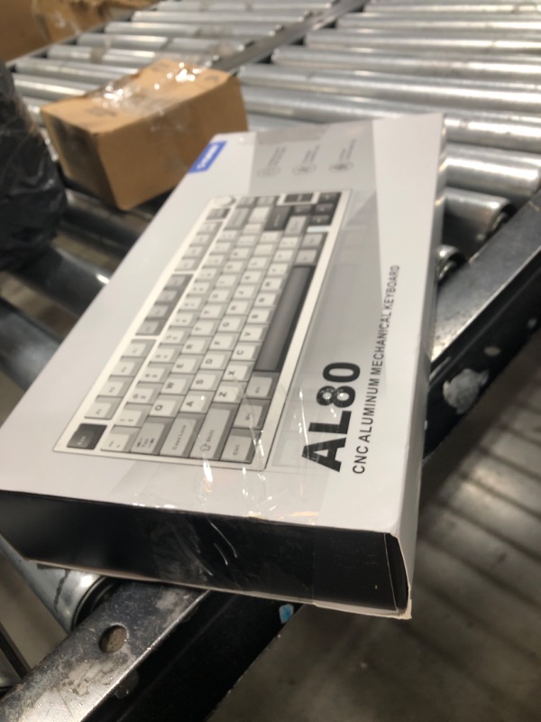Photo 1 of YUNZII AL80 Wireless Mechanical Keyboard,Full Aluminum CNC, Smart LCD Display,Hot Swappable Gasket Mount 75% Layout with Knob,BT/2.4G/USB-C,QMK/VIA Support for Win/Mac (Silver, Cocoa Cream V2 Switch)