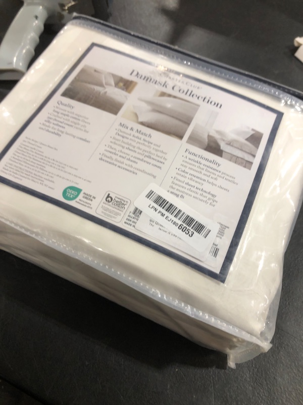 Photo 1 of Charter Club Damask Stripe Queen 4-Pc Sheet Set, 550 Thread Count 100% Supima Cotton Glacier (Light Green)
