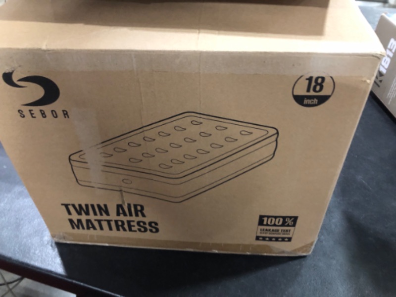 Photo 1 of Sebor Air Mattress Twin with Built in Pump, 18" Ultimate Comfort Blow up Mattress Twin with Rechargeable Pump, Colchon Inflatable Mattress for Home, Guest, Camping & Office, Air Bed 660lbs Max