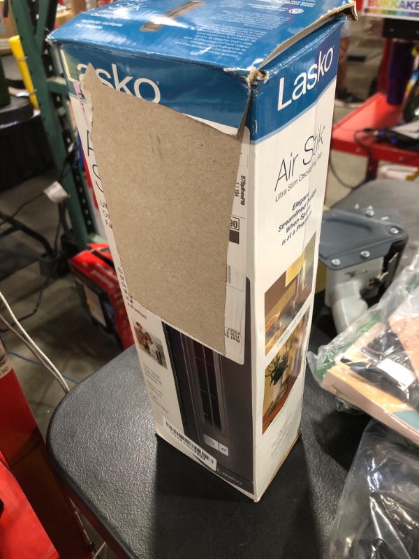Photo 1 of Lasko Air Stik Ulta-Slim Oscillating Desktop Fan, 2 Speeds, for Bedroom, Living Room, Office, 14", Gray, 4000