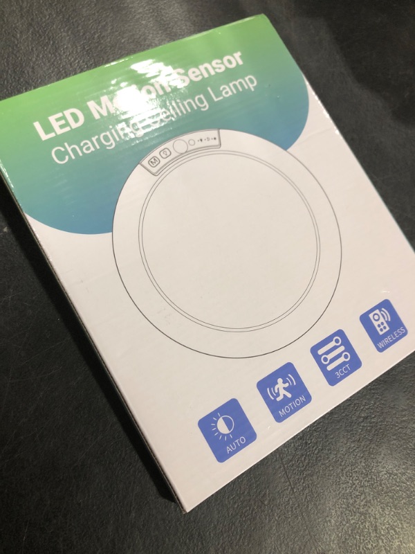Photo 1 of Combuh LED Battery Operated Light No Wiring, Rechargeable Motion Sensor Ceiling Lights with Remote Dimmable 3 Colors, Waterproof Magnetic Cordless Lights for Closet Shower Hallway Shed, 7.48Inch