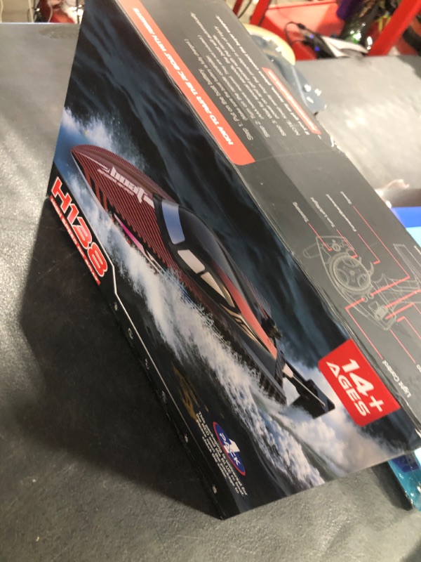 Photo 1 of 30KMH RC Remote Control Boat with 7 LED Light Modes Waterproof Electric Fast Speed Boat for Adults Kids 8-12 Lake Pool Water Play,Self-righting,Demo,Water Cooling,20Mins,Low Battery Alert,2.4Ghz,Blue