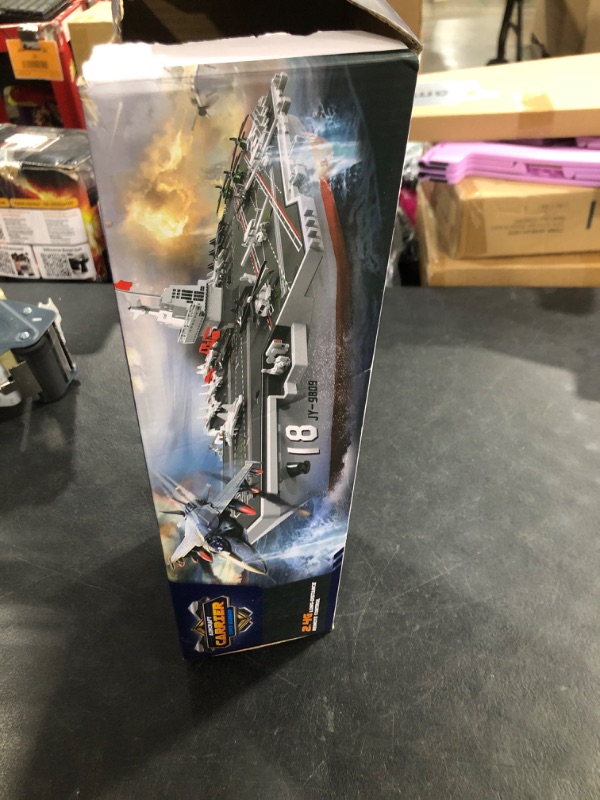 Photo 1 of RC Boats for Kids 8-12, 16-inch Warship Battleship Aircraft Carrier with 2 Rechargeable Batteries, 15mph High Speed Remote Control Military Ship for Pool & Lake, Exhibits Model Gift for Boys