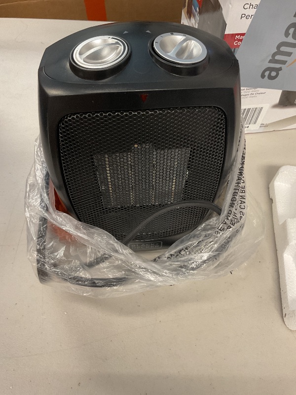 Photo 1 of BLACK+DECKER Portable Space Heater, Room Space Heater with Carry Handle for Easy Transport