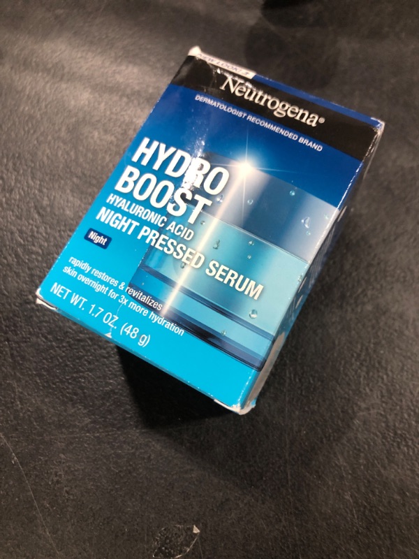 Photo 1 of Neutrogena Hydro Boost Night Pressed Serum, Hyaluronic Acid Face Moisturizer for Normal to Extra Dry Skin, Delivers Overnight Hydration for Restored, Revitalized, Dewy Skin, 1.7 oz