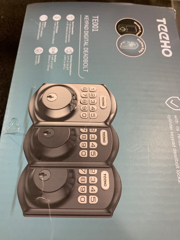 Photo 1 of TEEHO TE001 Keyless Entry Door Lock with Keypad - Smart Deadbolt Lock for Front Door with 2 Keys - Auto Lock - Easy Installation - Satin Nickel