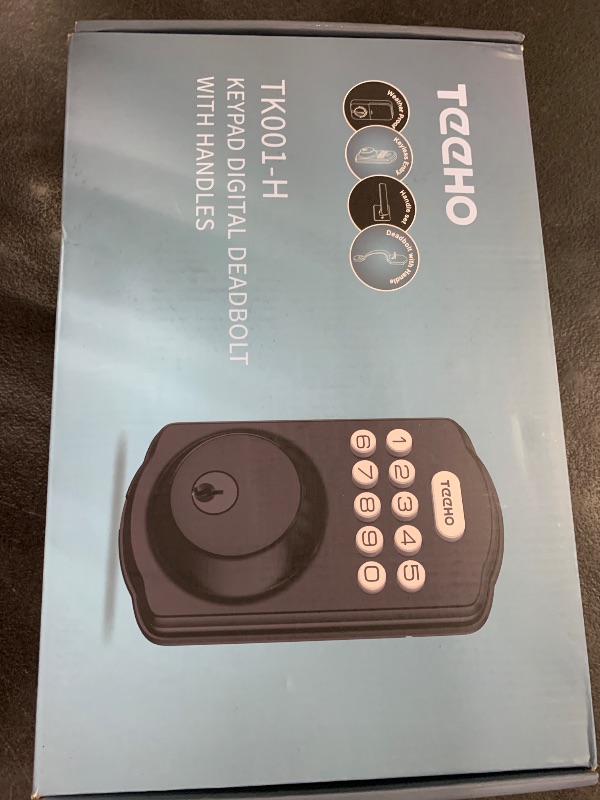 Photo 1 of TEEHO Keyless Entry Door Lock Deadbolt with Handle Set, Electronic Digital Smart Locks Set for Front Door with 2 Keys, Easy to Install Keypad Deadbolt, Auto Lock - Matte Black