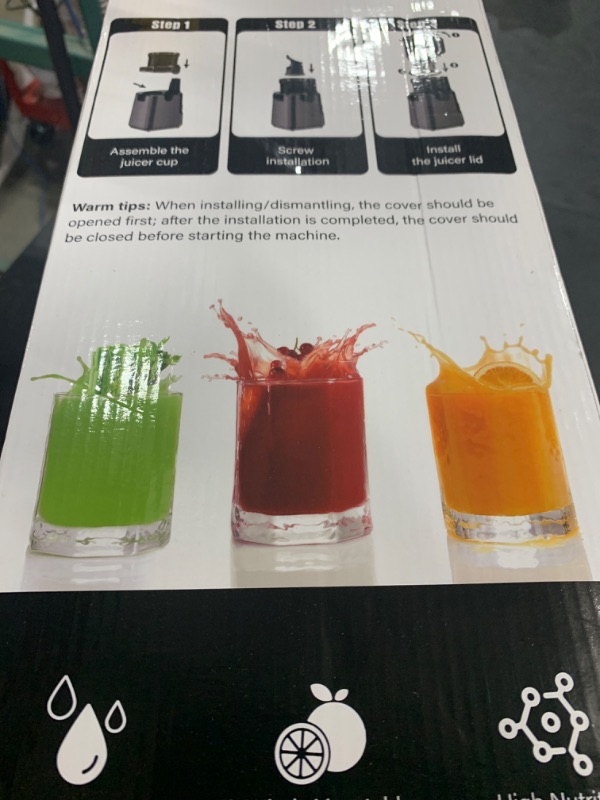 Photo 1 of Juicer Machines with 5.8" Large Feed Chute, Cold Press Juicer For Whole Vegetables and Fruits, 400W Professional Slow Masticating juicer Easy to Clean for Batch Juicing (Titanium Gray)