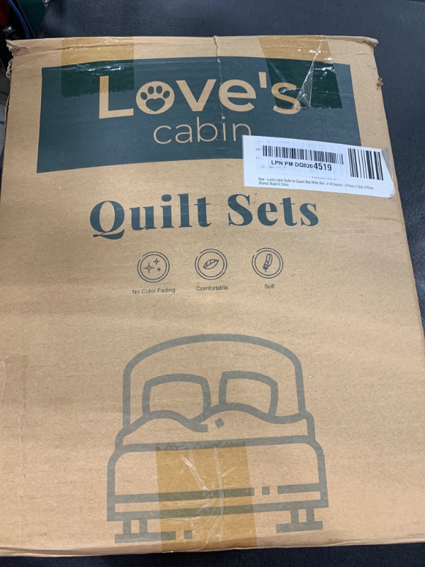 Photo 1 of Love's cabin Quilts for Queen Bed White Bedspreads - Soft Bed Summer Quilt Lightweight Microfiber Bedspread- Modern Style Wave Pattern Coverlet for All Season - 3 Piece (1 Quilt, 2 Pillow Shams)