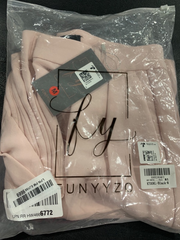 Photo 1 of FUNYYZO Women's Wide Leg Pants High Elastic Waisted in The Back Business Work Trousers Long Straight Suit Pants